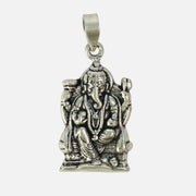 Ganesha Silver Pendant : Throne - Love Rocks